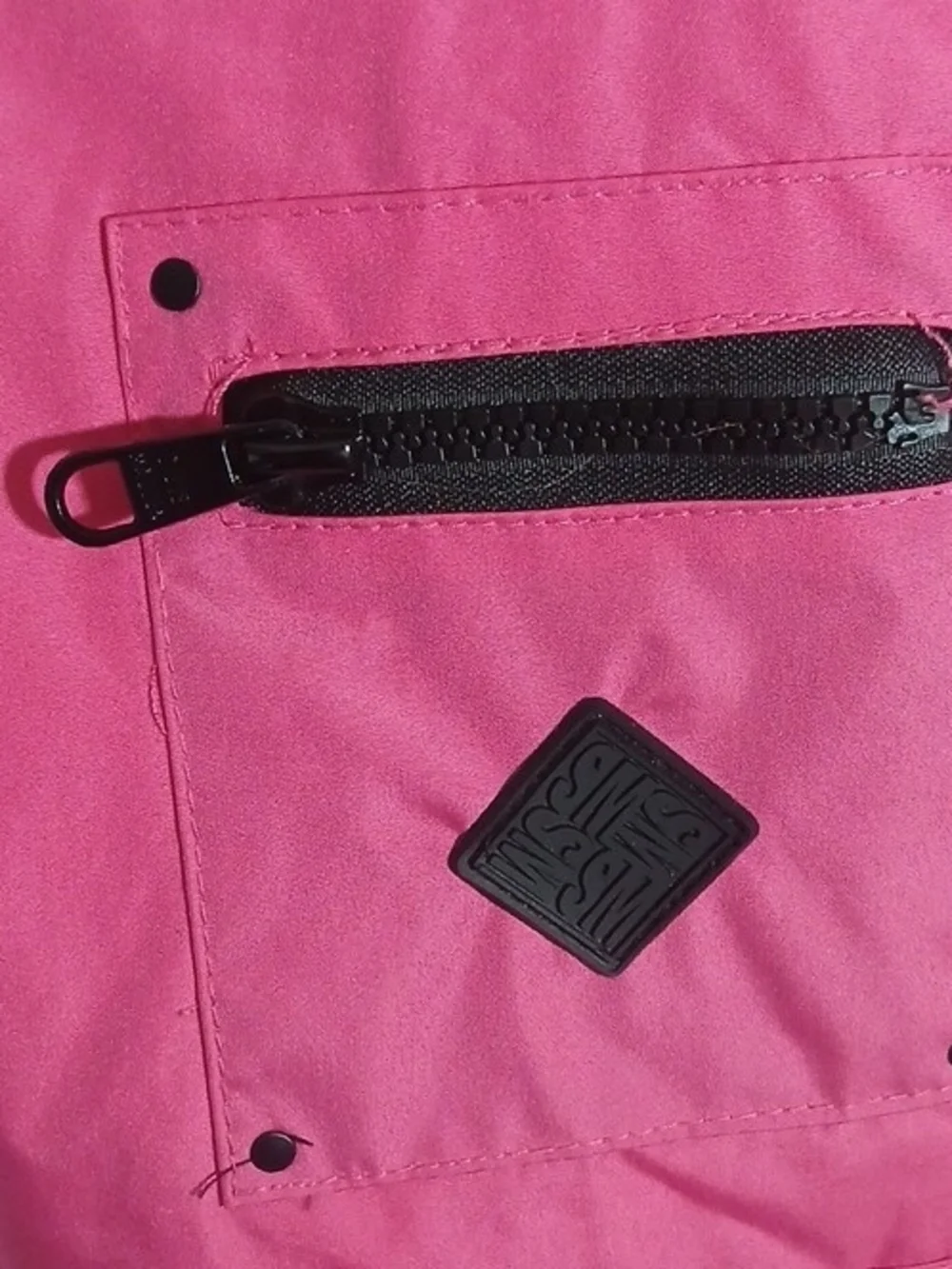 Steve Madden Girls Hot Pink Hooded Puffer Coat with Faux Fur Trim